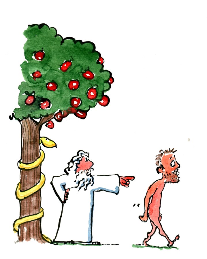 Drawing of Adam leaving Paradise