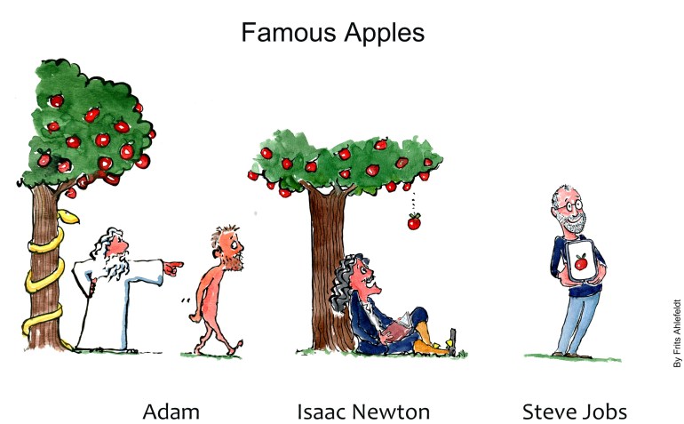 Apples through history, Adam, Newton and Steve Jobs