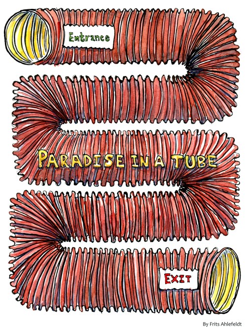 Tube illustration with entrance and exit