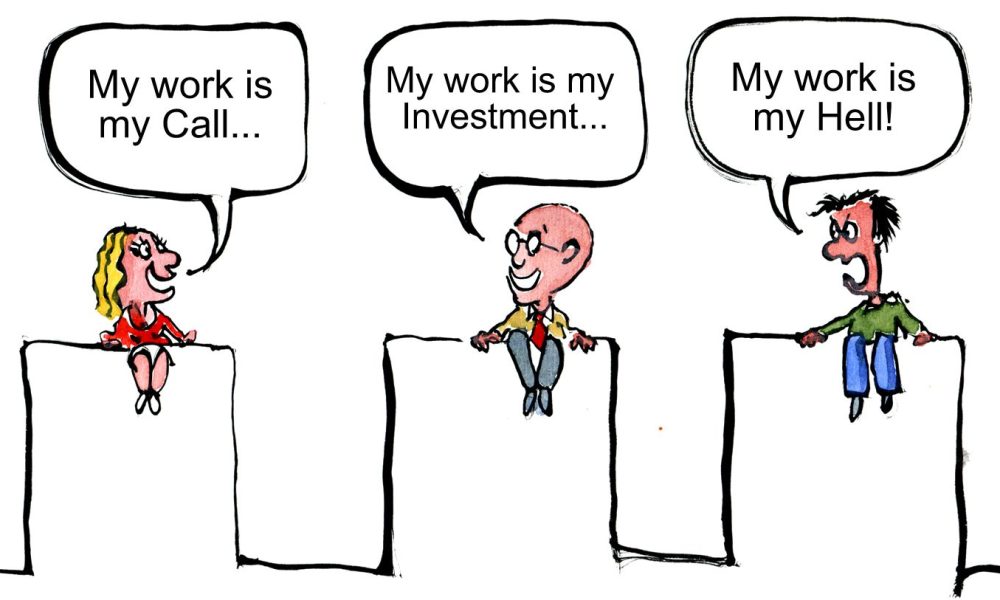 three people talking about why they work