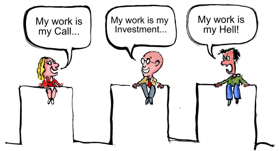 three people talking about why they work
