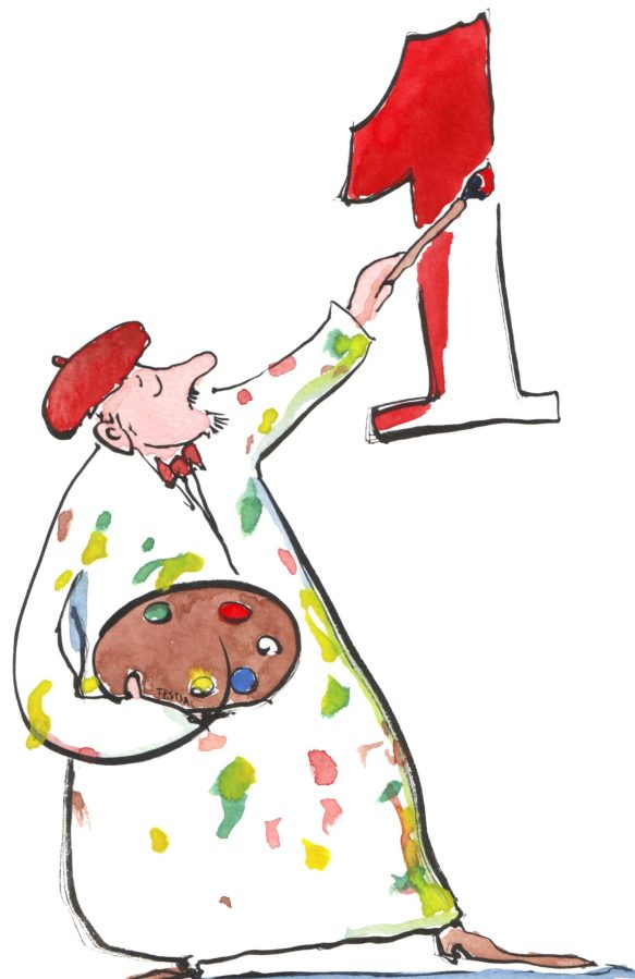 drawing of an man painting