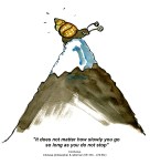 Drawing of a snail on a mountain with Confucius Quote