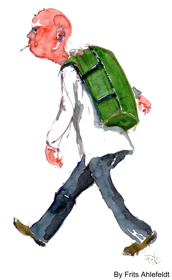 One of my Watercolor people. By Frits Ahlefeldt, HikingArtist