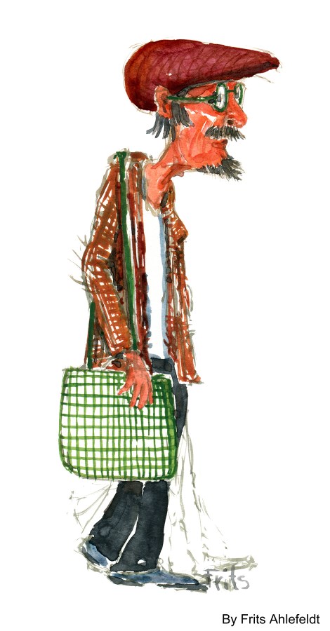 One of my Watercolor people. By Frits Ahlefeldt, HikingArtist