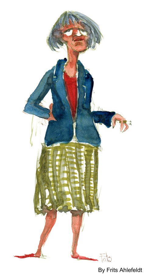 One of my Watercolor people. By Frits Ahlefeldt, HikingArtist