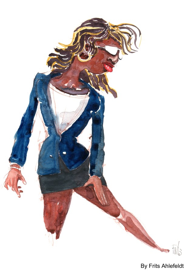 One of my Watercolor people. By Frits Ahlefeldt, HikingArtist