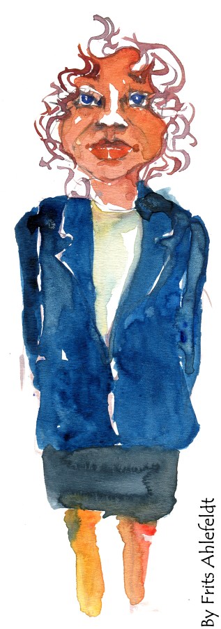 Grey hair. Businesswoman. Watercolor