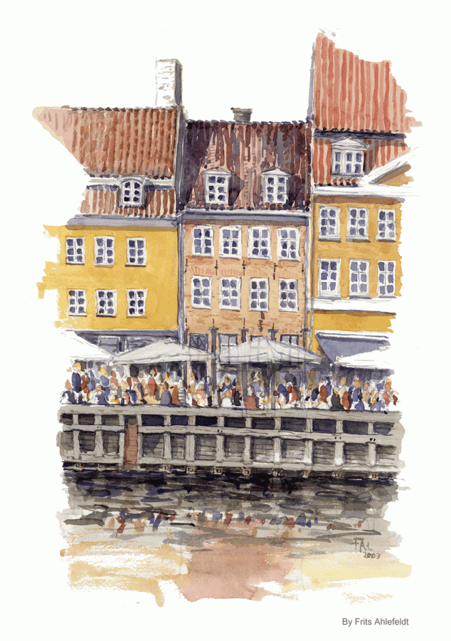 Nyhavn Watercolor, Denmark