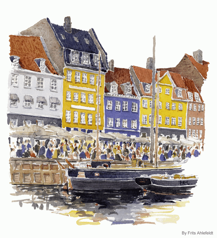 Watercolor from Nyhavn
