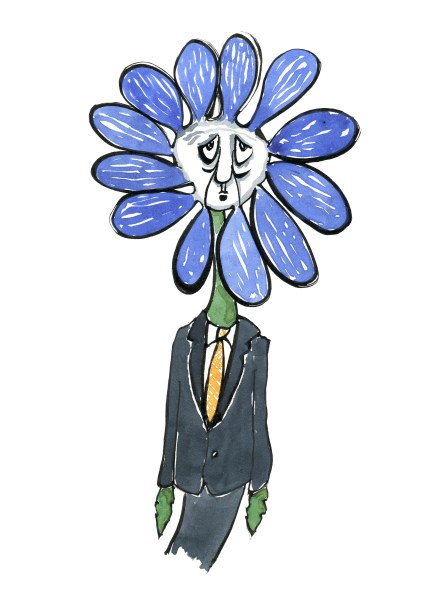 Drawing of a Flower-businessman