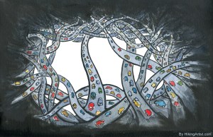 Drawing of a lot of roads leading nowhere