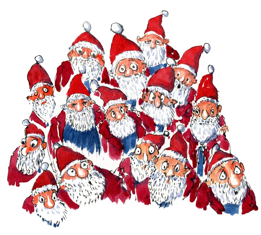 Group of Santa Claus guys