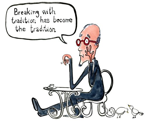 drawing of a man thinking