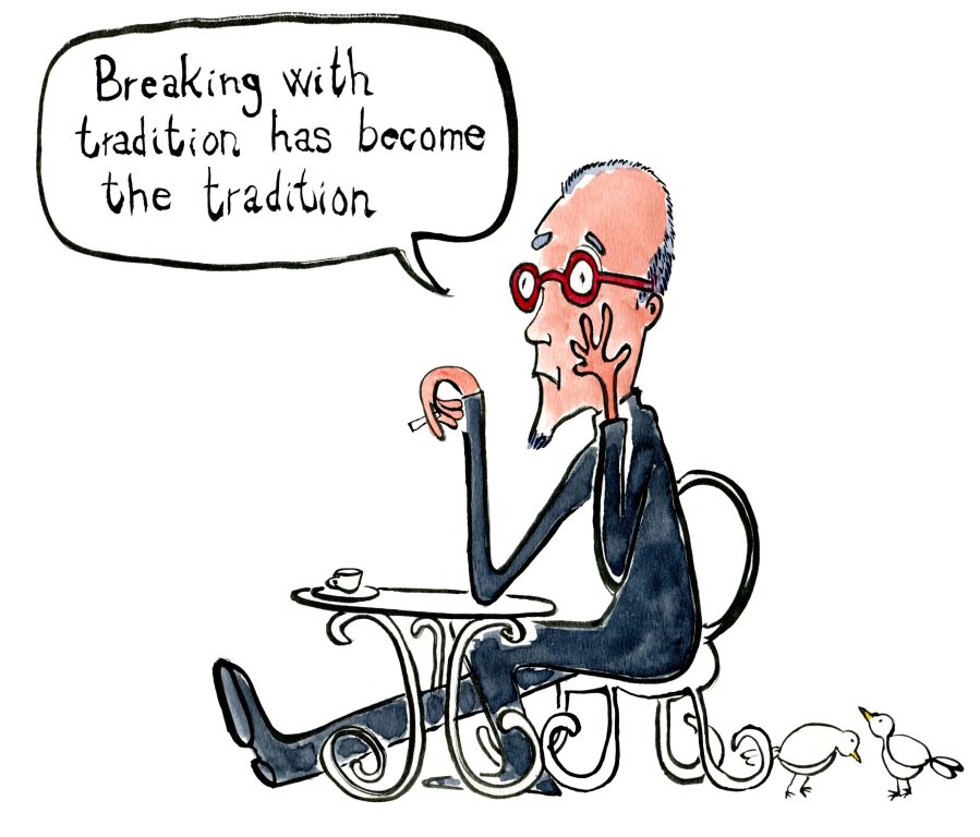 drawing of a man thinking