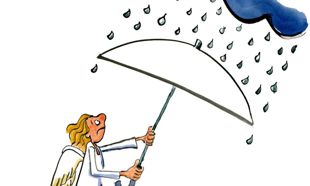 Angel with an umbrella