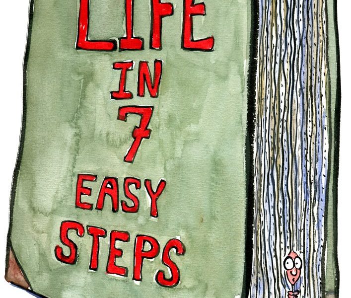 Man hiding in self-help book