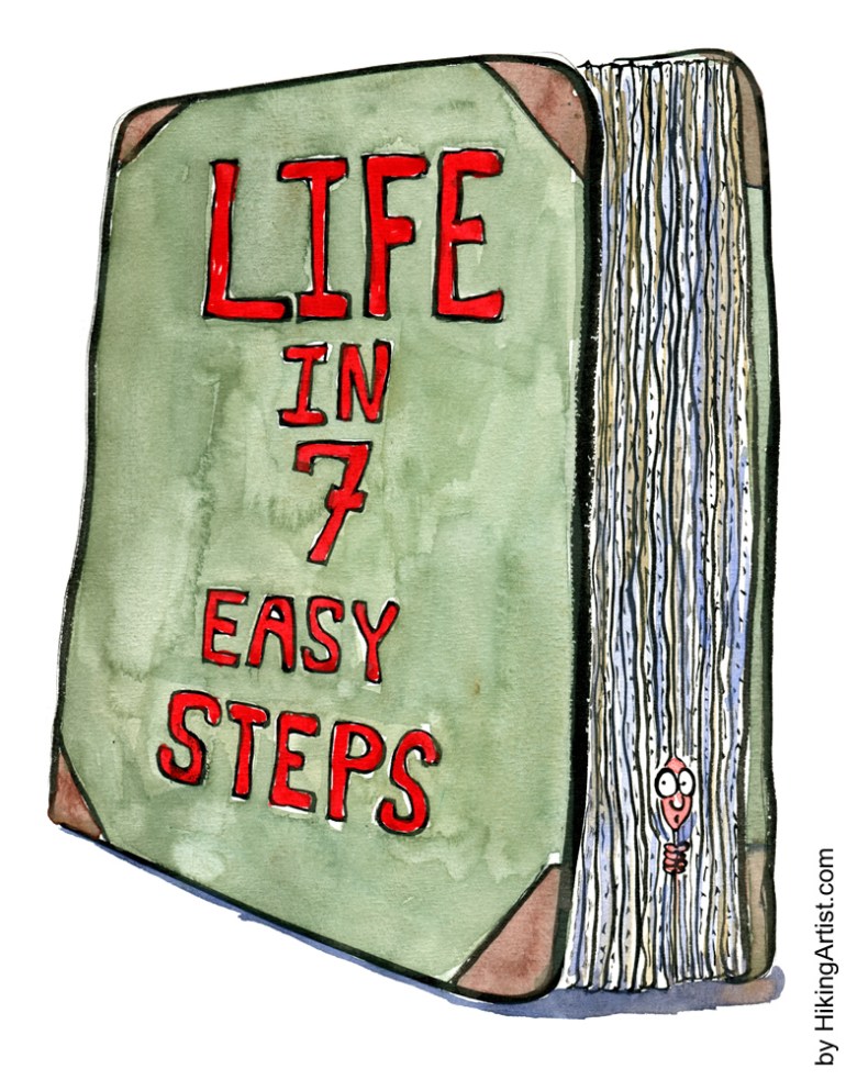 Man hiding in self-help book