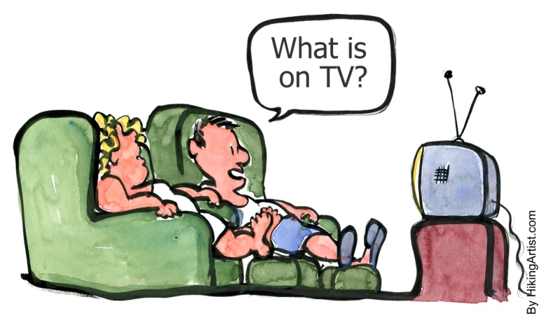 two people sitting watching TV