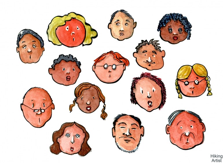 just faces no-bodies