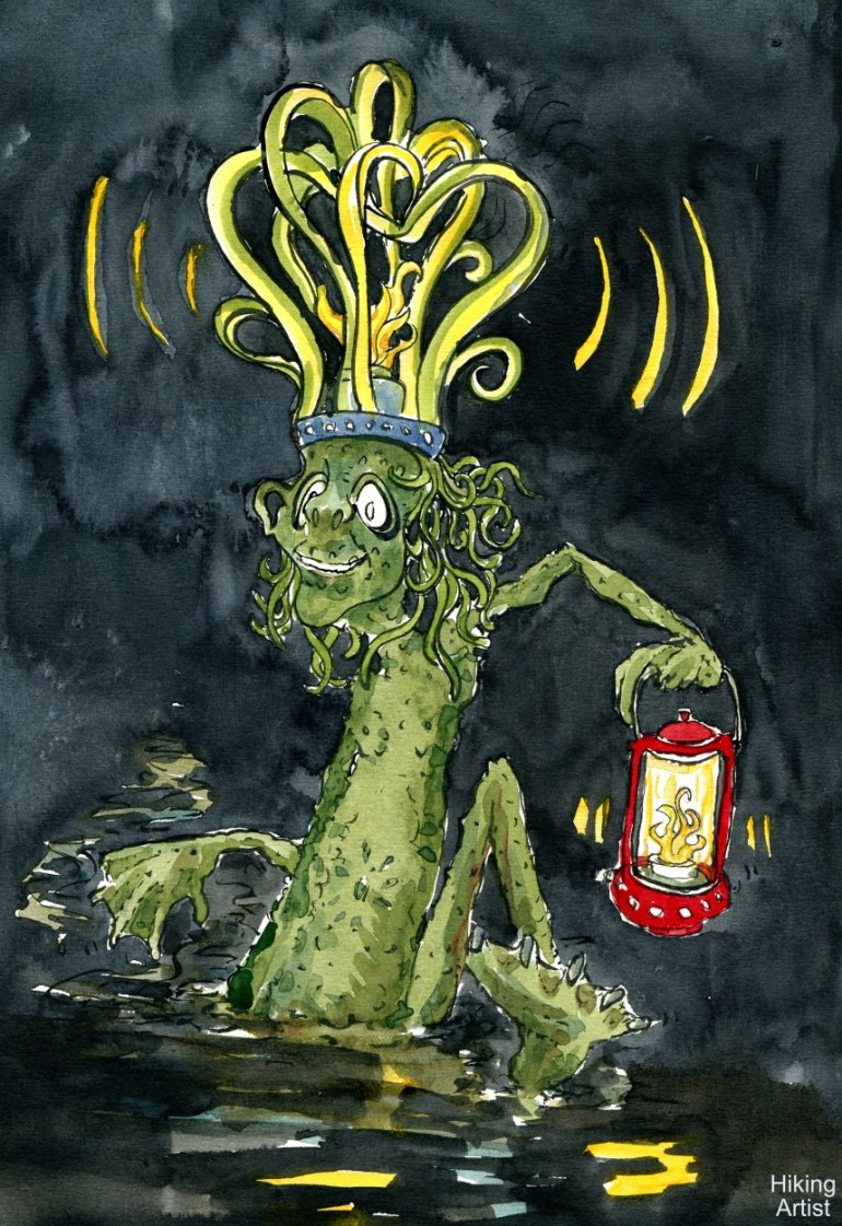 Jack the Lantern in the swamp illustration