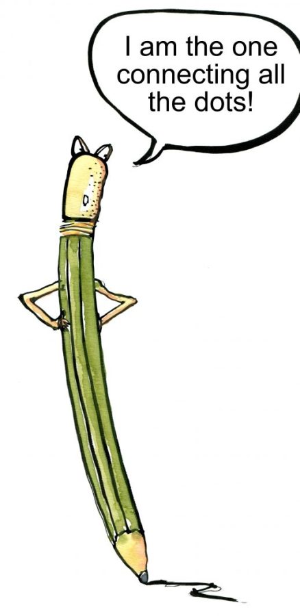 illustration of a pencil connecting the dots