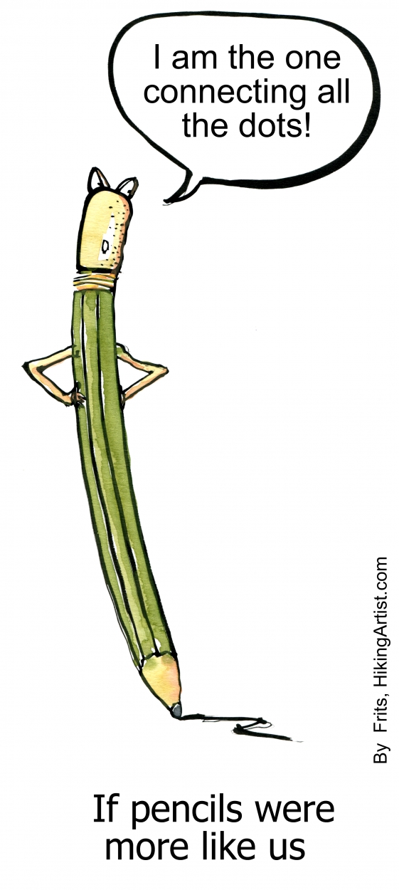 illustration of a pencil connecting the dots