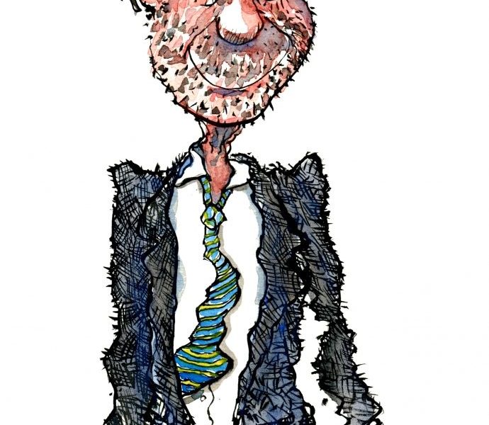 drawing of a stressed businessman