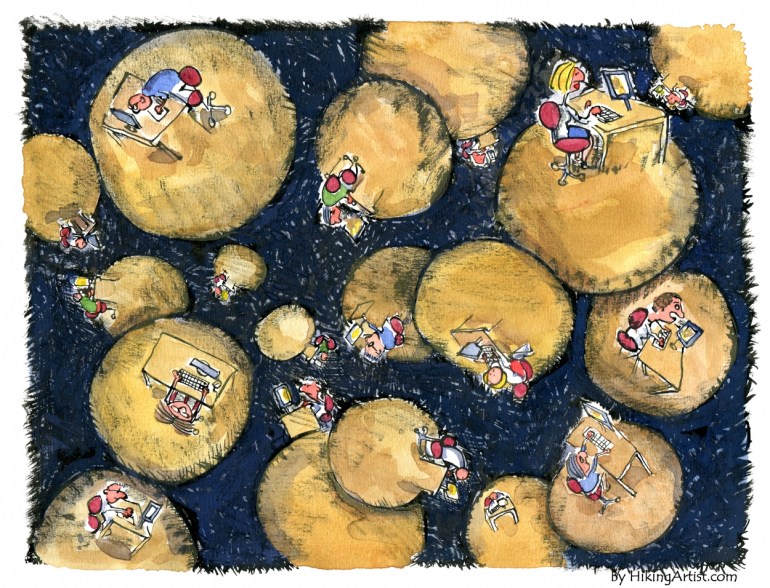 illustration of an open office space