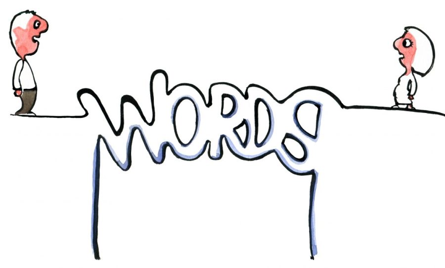 Words making up a bridge between two persons