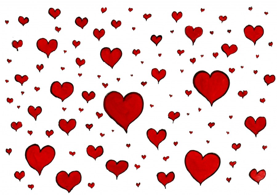 illustration of a lot of hearts