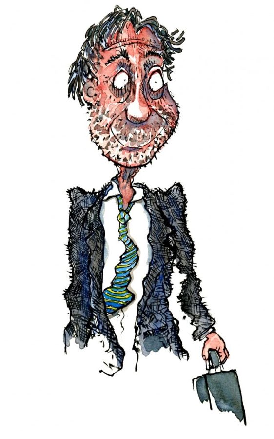 illustration of a stressed man