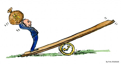 Businessman throwing money to invest