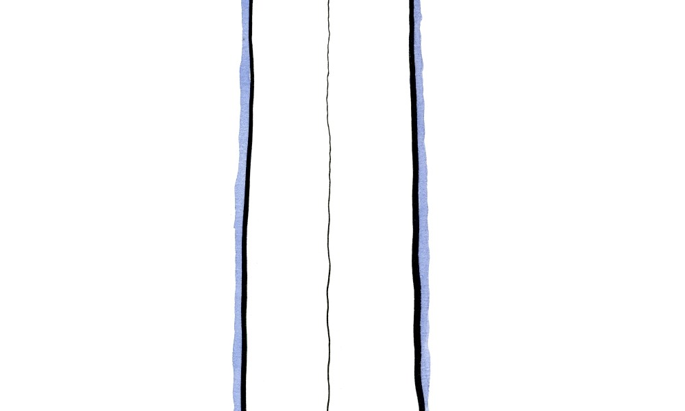 Old man fishing while old woman watching