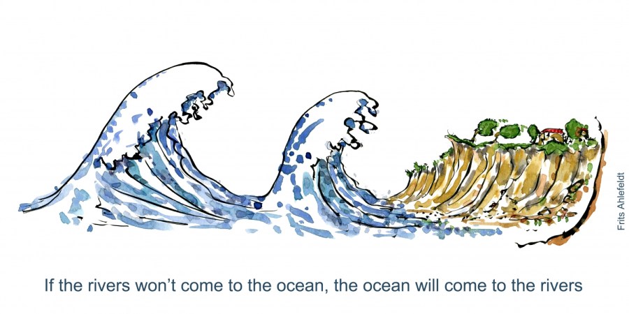 Illustration about rivers and the sea