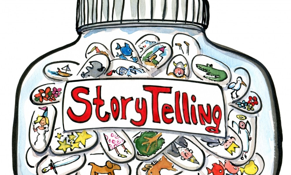 Drawing of a jar of magical storytelling Pills