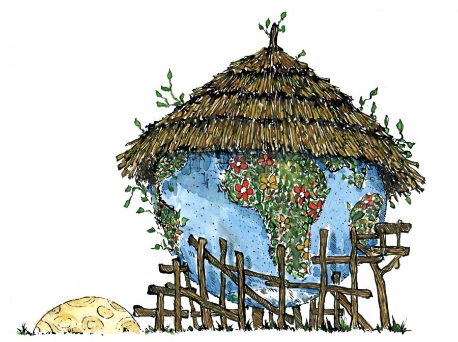 Illustration of Earth as a Hut Planet
