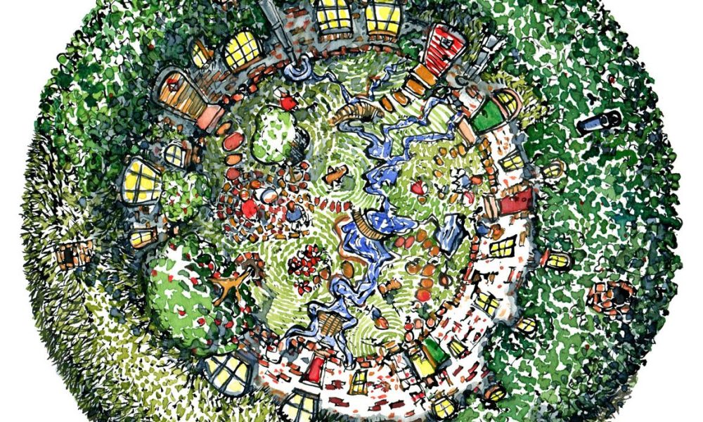 Drawing of a round house