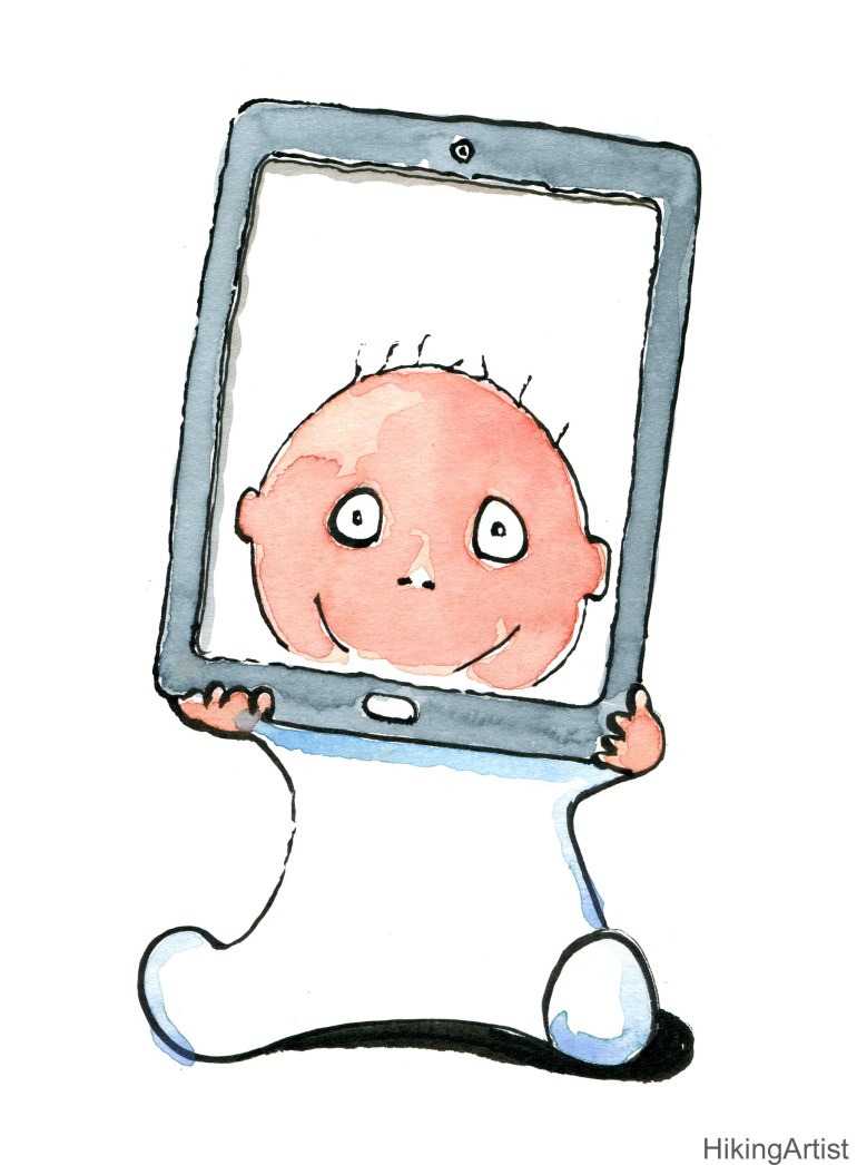 Baby with a tablet