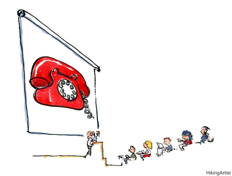 lecture on communication teory, while student catch up with social media