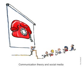 professor teaching about the telephone while the students catch up on social media