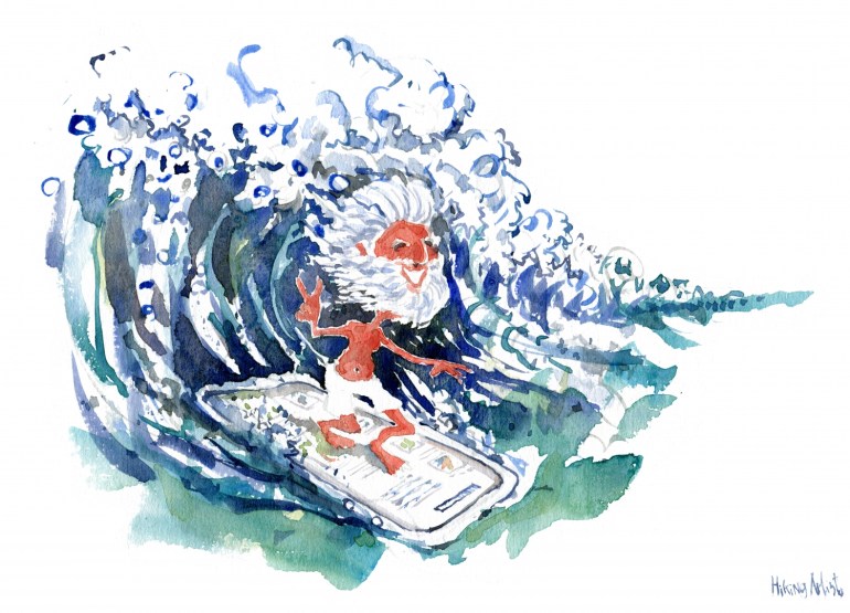 old-mobile-surfer-watercolor-version