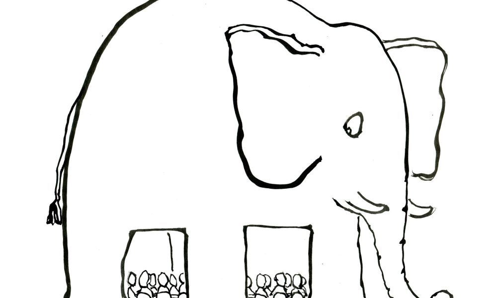 Drawing of an elephant room