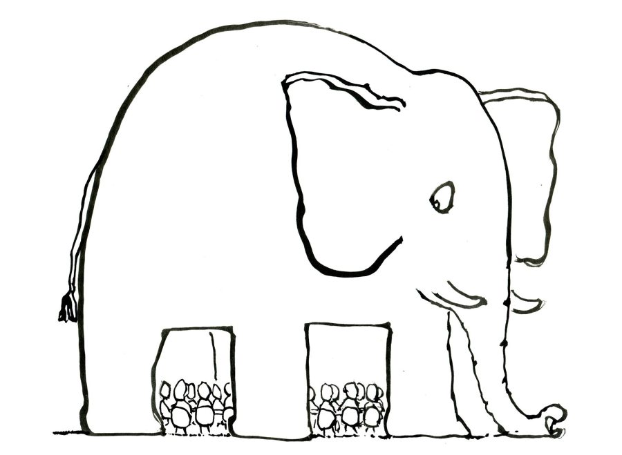 Drawing of an elephant room