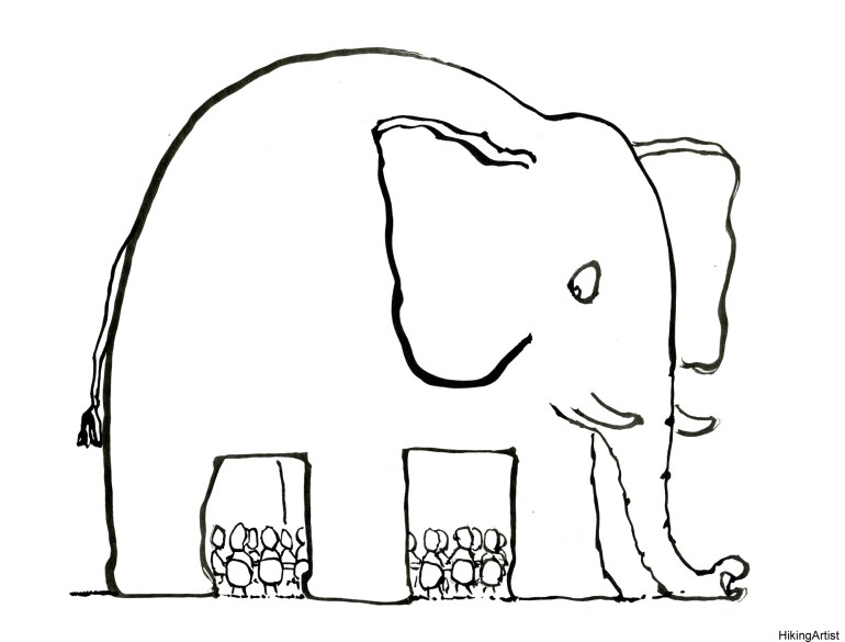 Drawing of an elephant room