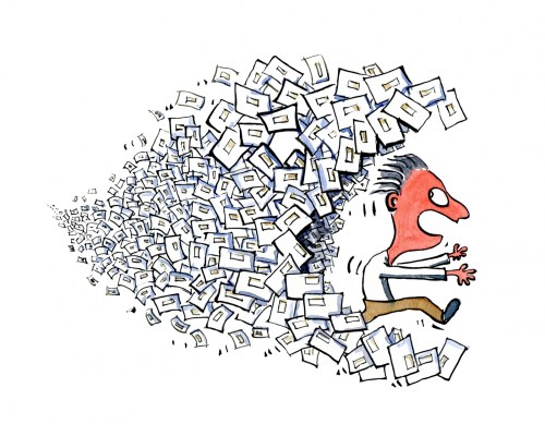 drawing of a monster of invoices