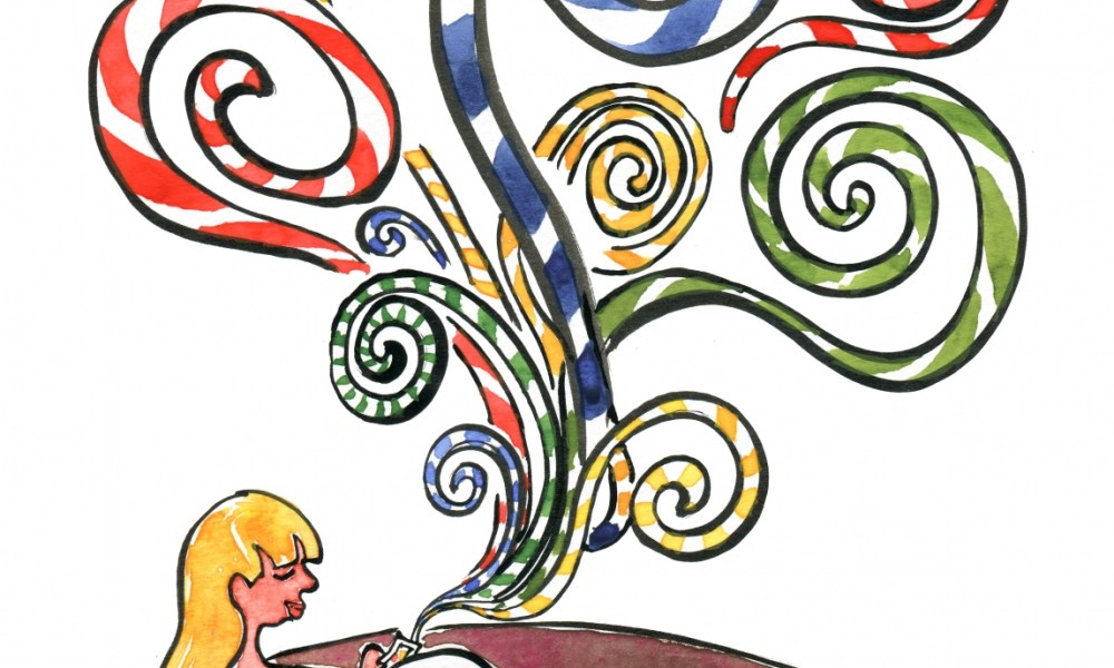 Girl in a sofa with her phone