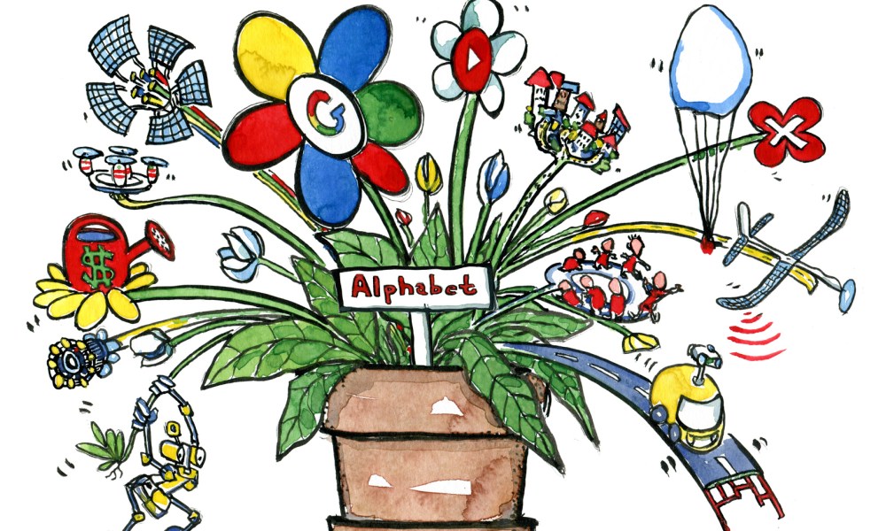 Google Alphabet companies and projects drawing by Frits Ahlefeldt