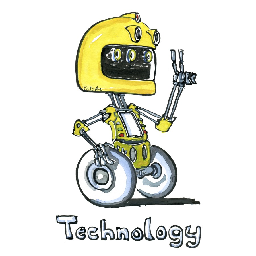 Technology - Illustration of global drivers of change, by Frits Ahlefeldt