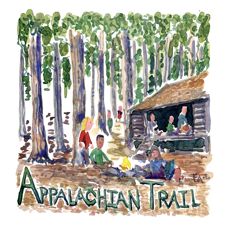 watercolor by frits ahlefeldt, Appalachian Trail
